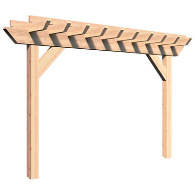 Creekvine Designs’ 3' x 12' Rough Cut Cedar Monterrey Pergola-Patio Pelican