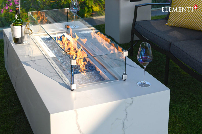 Elementi Plus Carrara Porcelain Fire Table-Patio Pelican