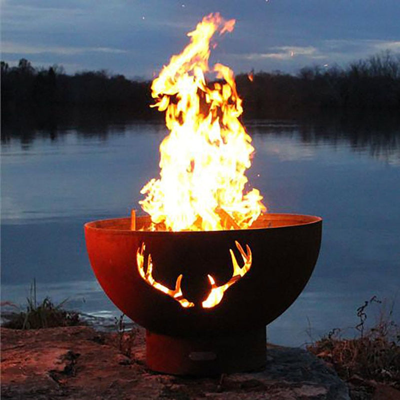 Fire Pit Art Antlers-Patio Pelican