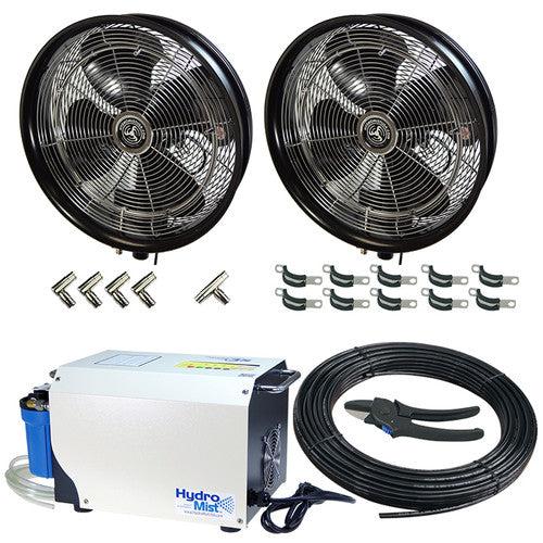 HydroMist Two Misting Fan Package - 18 Inch, 1000PSI ProMist 35 Pump ...