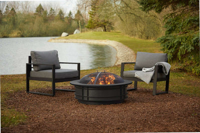 Real Flame Leonard Wood-Burning Fire Pit-Patio Pelican