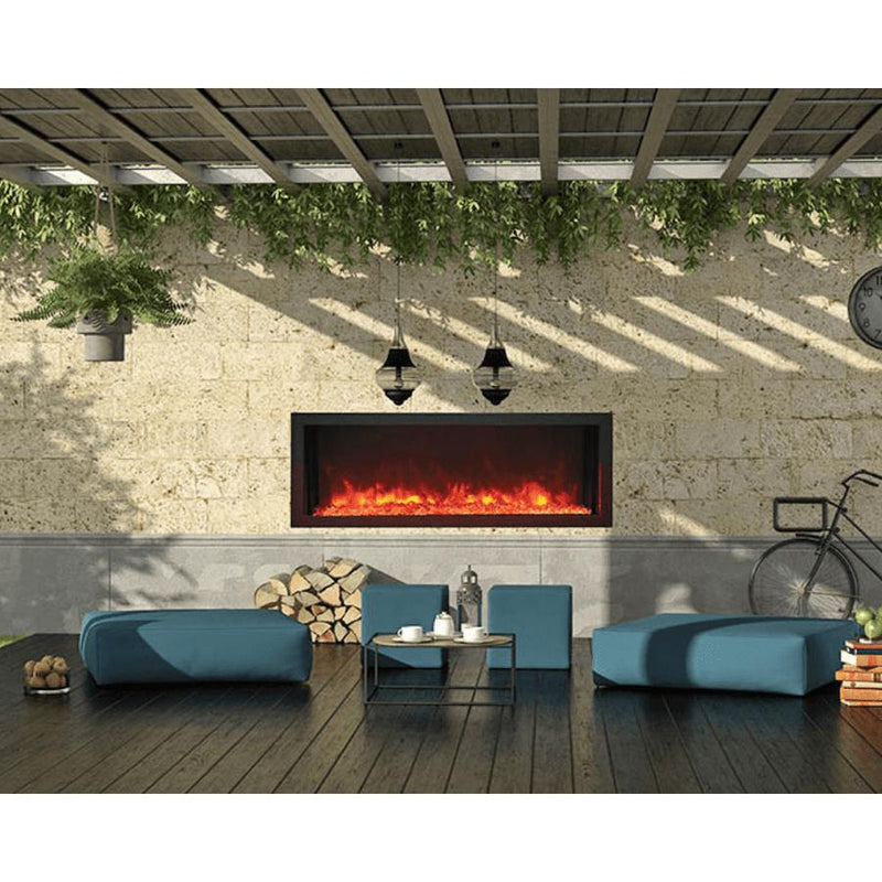 Remii 35" Extra Slim Built-In Indoor/Outdoor Electric Fireplace-Patio Pelican