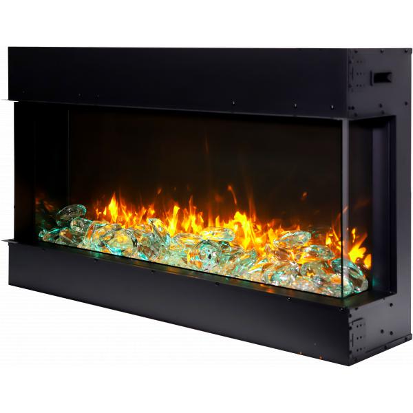 Remii 50" Bay Slim Built-In 3-Sided Indoor/Outdoor Electric Fireplace-Patio Pelican