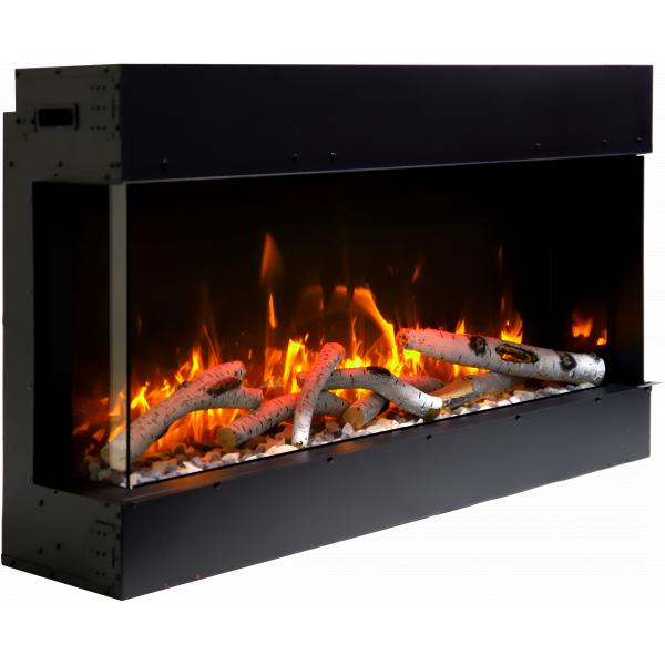 Remii 60" Bay Slim Built-In 3-Sided Indoor/Outdoor Electric Fireplace-Patio Pelican