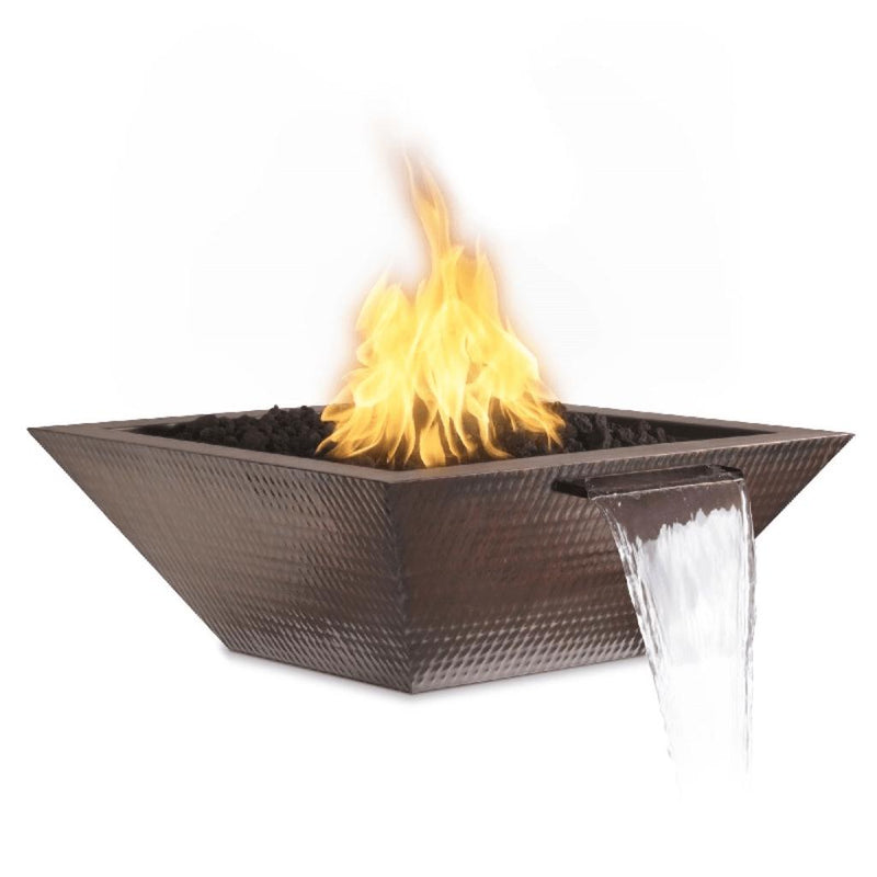 The Outdoor Plus 24" Maya Fire & Water Bowl - Hammered Copper-Patio Pelican