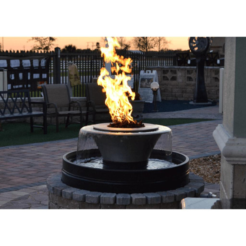 The Outdoor Plus 30" Cazo Fire & Water Bowl - 360° Spill - Hammered Copper-Patio Pelican