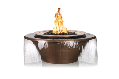 The Outdoor Plus 30" Cazo Fire & Water Bowl - 360° Spill - Hammered Copper-Patio Pelican