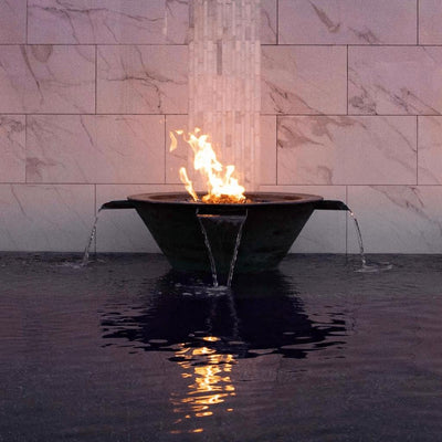 The Outdoor Plus 30" Cazo Fire & Water Bowl - 4-way - Hammered Copper-Patio Pelican