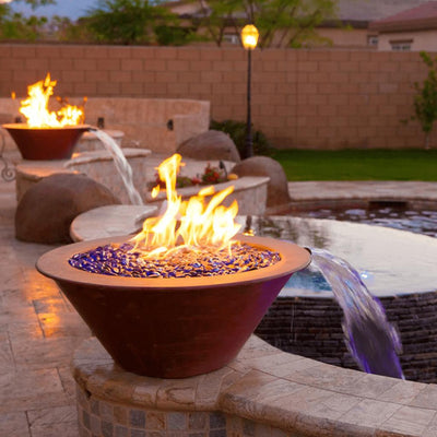 The Outdoor Plus 30" Cazo Fire & Water Bowl - Powder Coated Metal-Patio Pelican