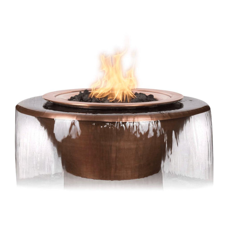 The Outdoor Plus 36" Cazo Fire & Water Bowl - 360° Spill - Hammered Copper-Patio Pelican