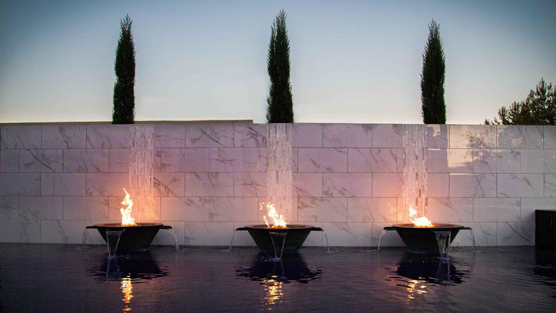 The Outdoor Plus 36" Cazo Fire & Water Bowl - GFRC Concrete-Patio Pelican
