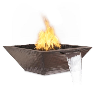 The Outdoor Plus 36" Maya Fire & Water Bowl - Hammered Copper-Patio Pelican