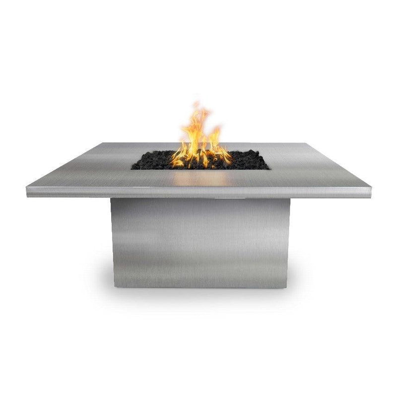 The Outdoor Plus 36" Square Bella Fire Table - Stainless Steel-Patio Pelican