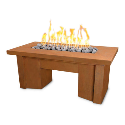 The Outdoor Plus 60" Rectangular Alameda Fire Table - Corten Steel-Patio Pelican