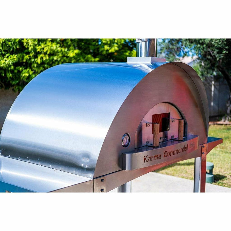WPPO, LCC Karma 55" Stainless Steel Wood Fired Commercial Pizza Oven-Patio Pelican